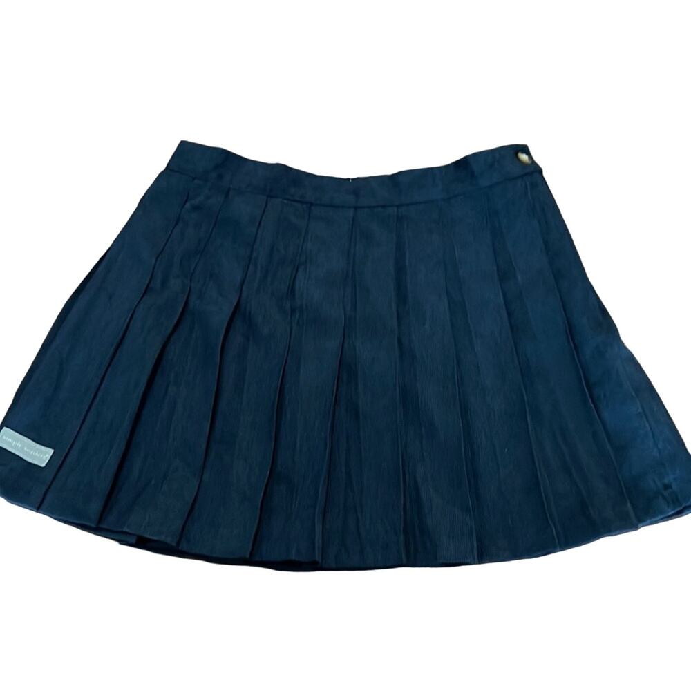 NWT Simply Southern Navy Blue Pleated Mini Skirt Woman Size Medium